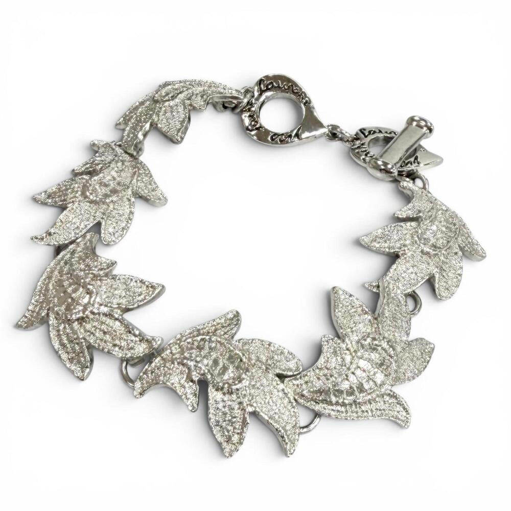 YVES SAINT LAURENT Silver Heart Charm Bracelet